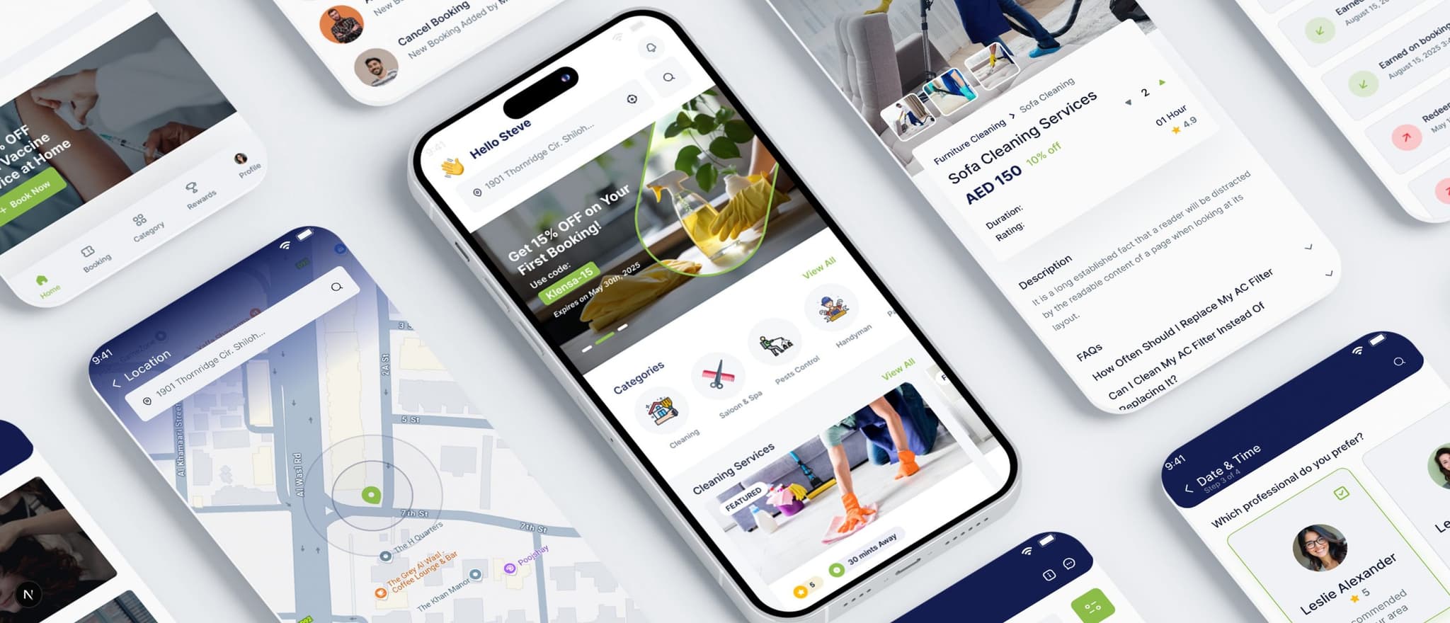 Klensa app screens
